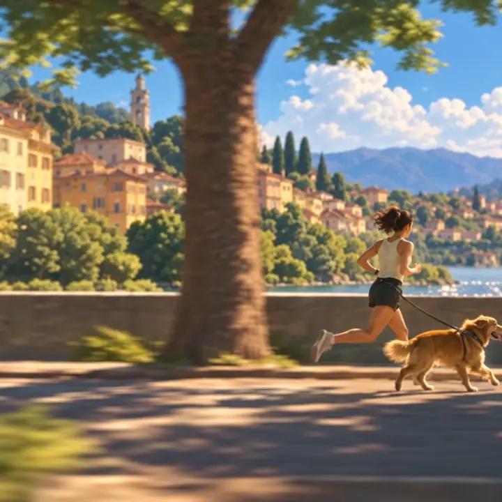 A moving outdoor scene in the video timeline.