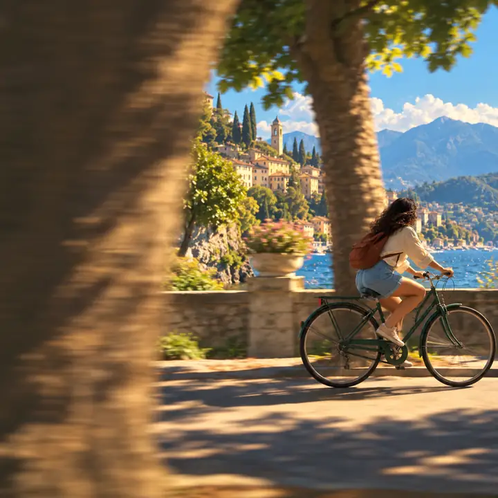 Frame from a cyclist's journey.