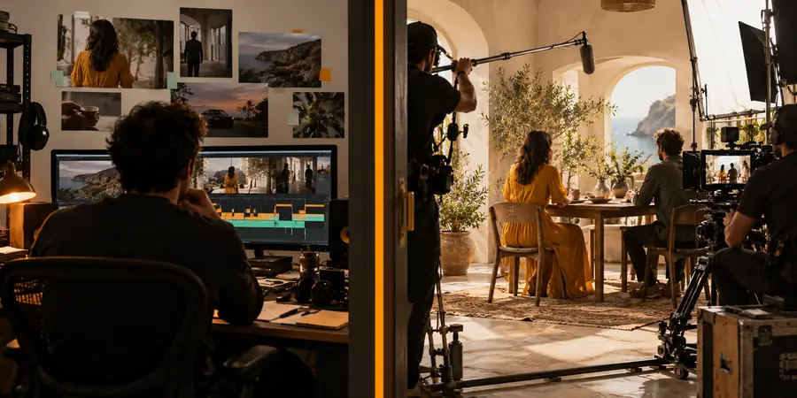 Illustrative visual for comparing a video-led sound plan with audio editing